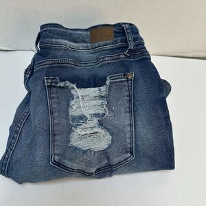 Judy‎ Blue Hi-Rise Relaxed Fit Distressed Jeans Style #88191 Size 16W Raw Hem